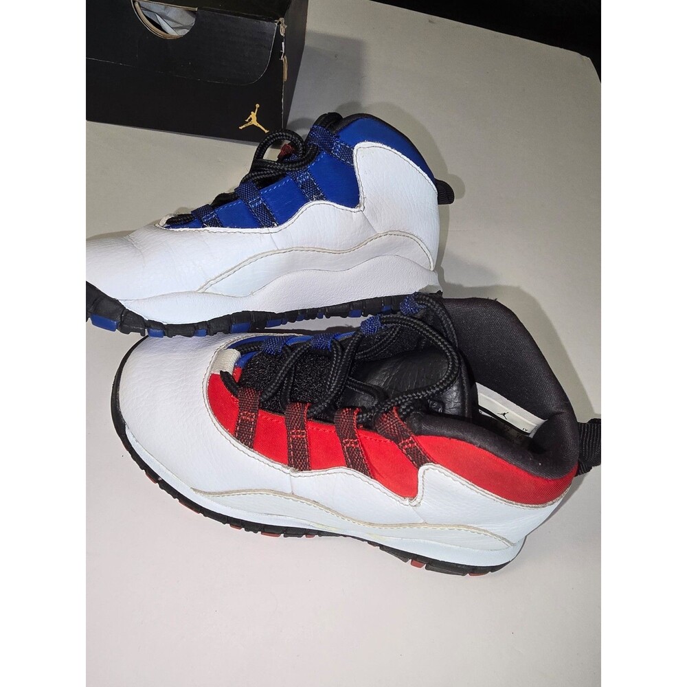 RetroJordan 4 Retro OG Sneakers Black/Fire Red-Deep Royal Blue, Size 10c